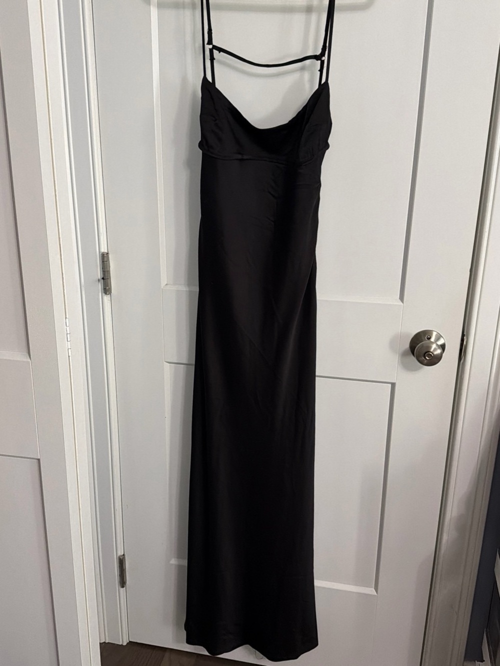Black Slip Maxi Dress with Spaghetti Straps